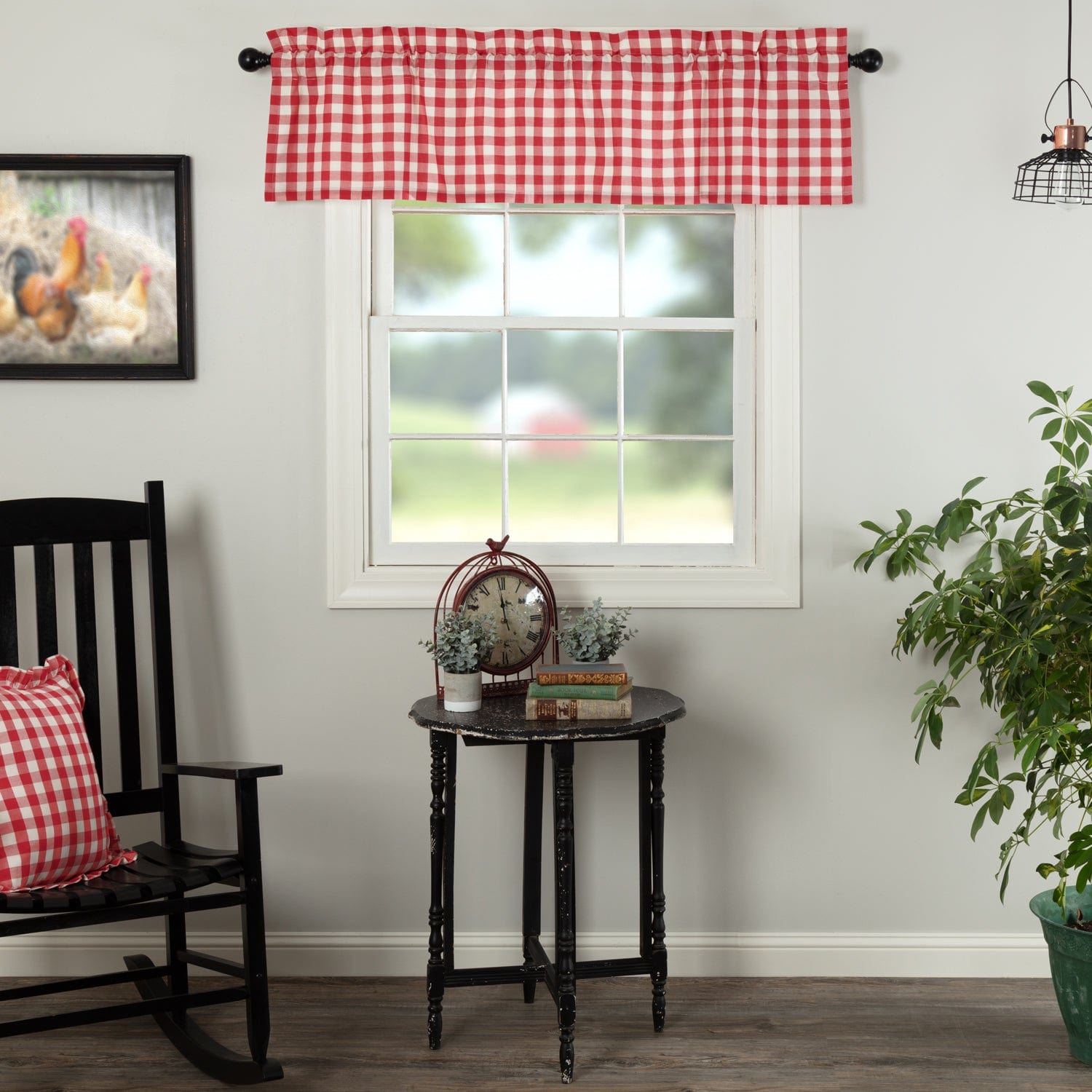 Annie Buffalo Check Valance - Red