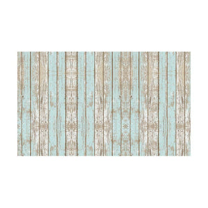 Vintage Blue Faux Wood Vinyl Floor Mat