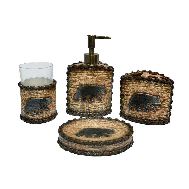 Resin Bear Bath Accessory Set