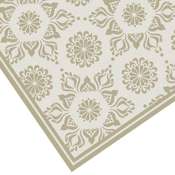 Sand Flower Vinyl Floor Cloth Mat 5 ft Runner
