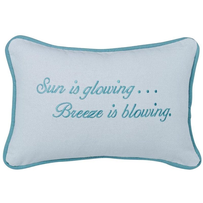 Catalina Aqua Embroidered Breeze Pillow