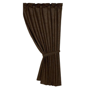 Faux Tooled Leather 84" Curtain Panel