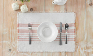 Coral Stripe Placemats