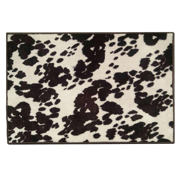 Cowhide Print Latex Backed Kitchen/ Bath Rug
