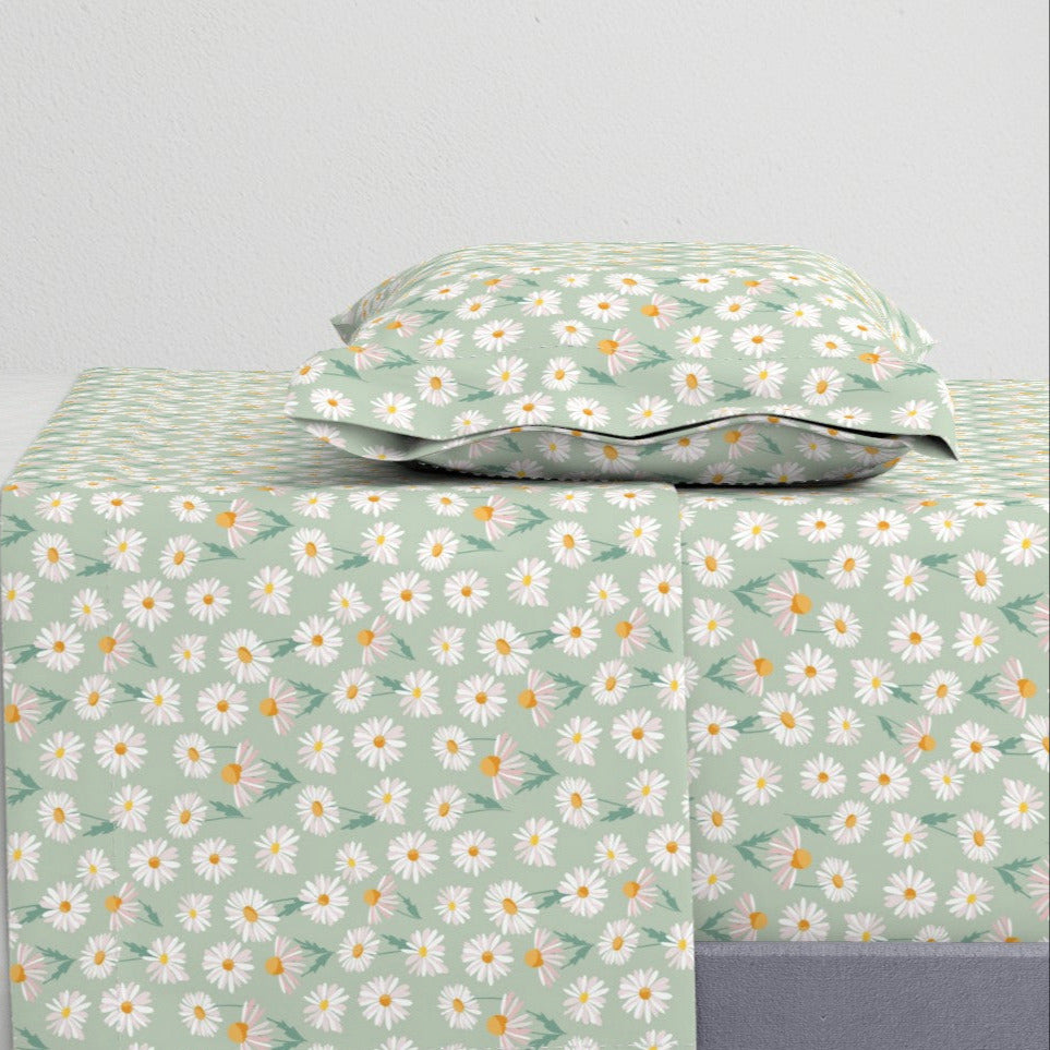 Daisy Print Cotton Sheet Set