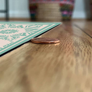 Turquoise Flower Vinyl Floor Mat