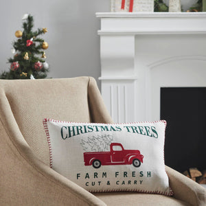 Farm Fresh Red Truck Pillow