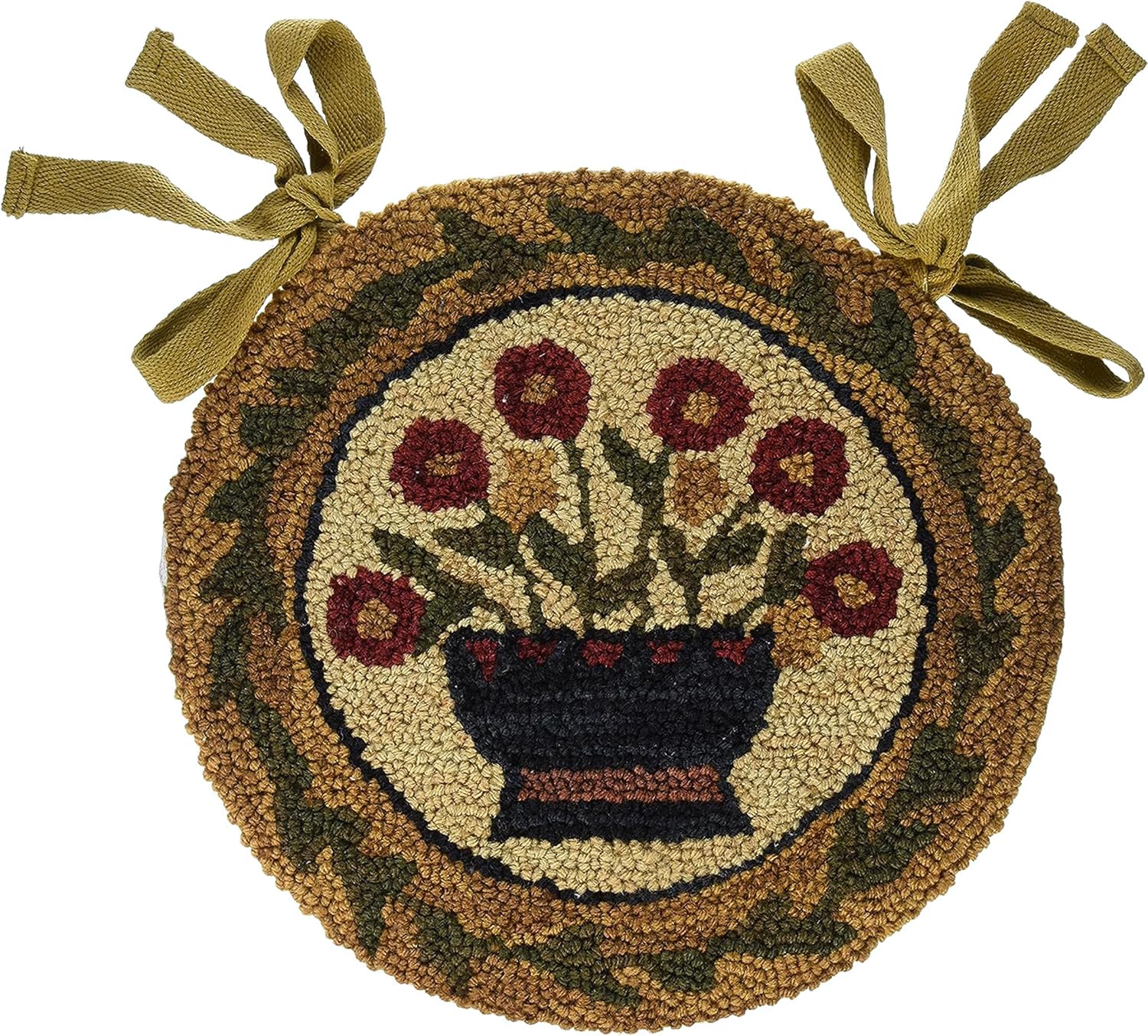 Flower Basket Hooked Chair Pad