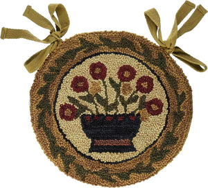 Flower Basket Hooked Chair Pad