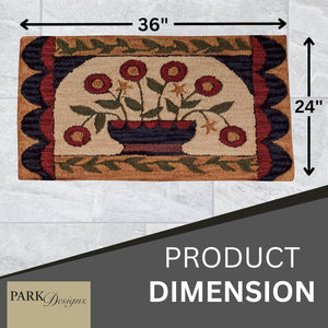 Flower Basket Hooked Accent Rug