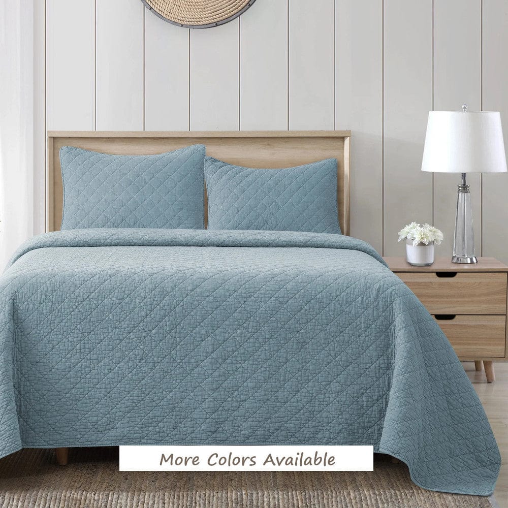 Stonewashed Cotton Gauze Quilt Set