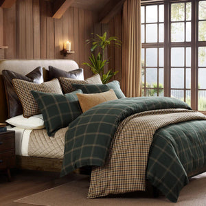 Green Windowpane Plaid Comforter/ Duvet Cover Set
