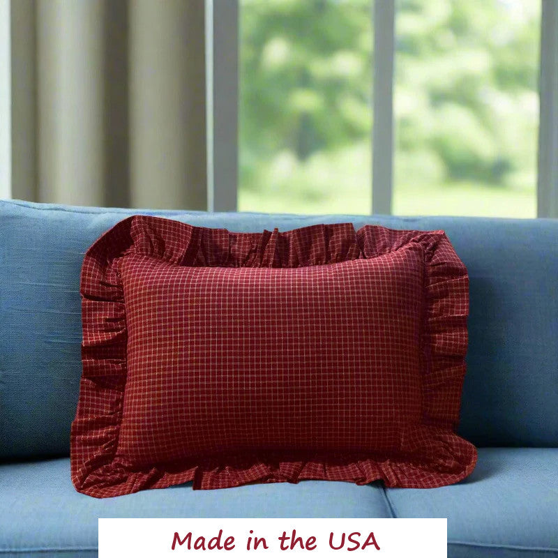 Homespun Ruffled Pillow Sham- Choice of Fabrics