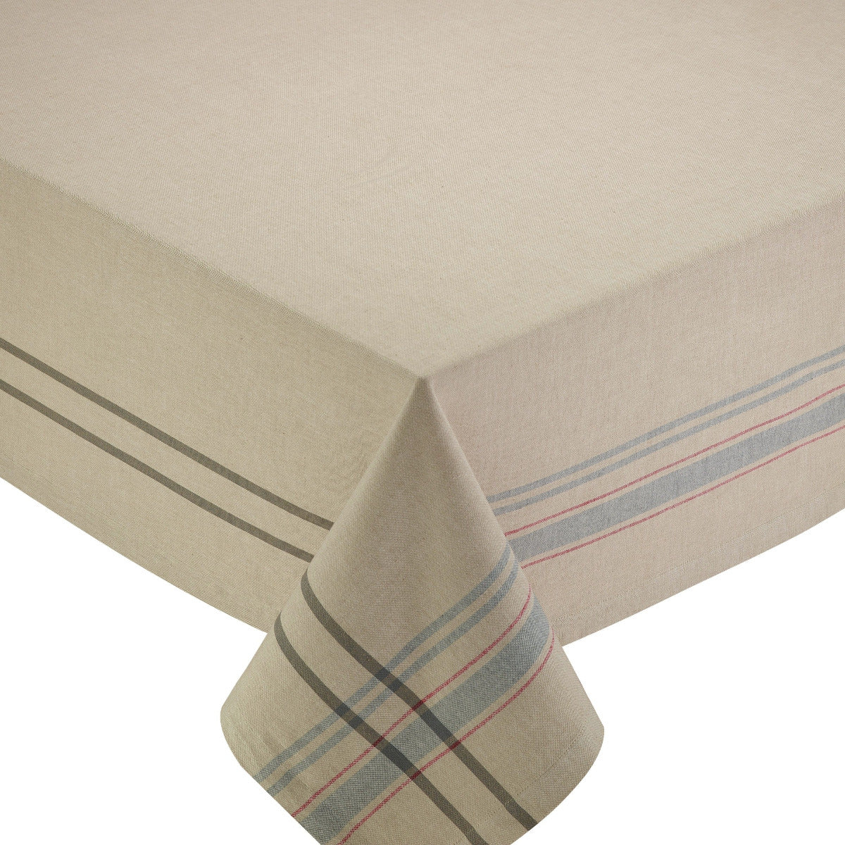 Natural French Stripe Tablecloth