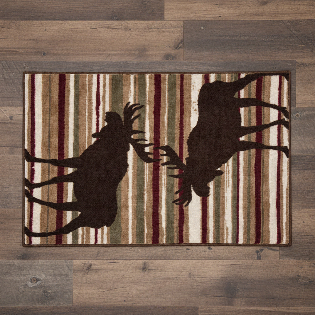 Moose Stripe Latex Backed Kitchen/ Bath Rug