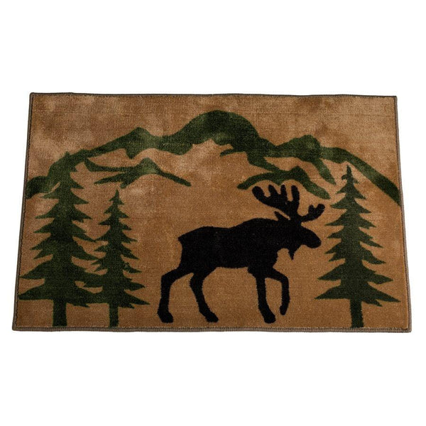 Rustic Moose Latex Backed Kitchen/ Bath Rug
