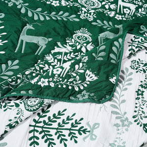 Noella Green Matelasse Coverlet Set