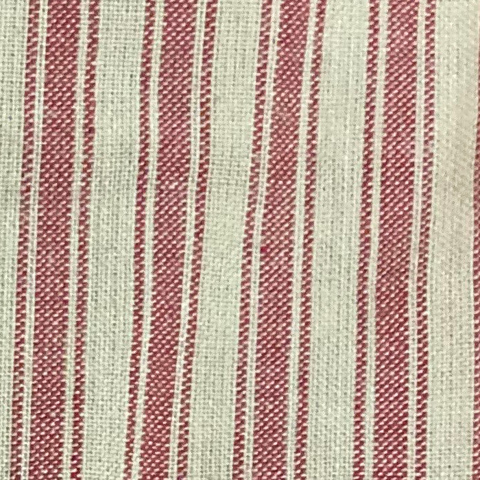 Ozark Red Ticking Stripe Bedskirt 16"