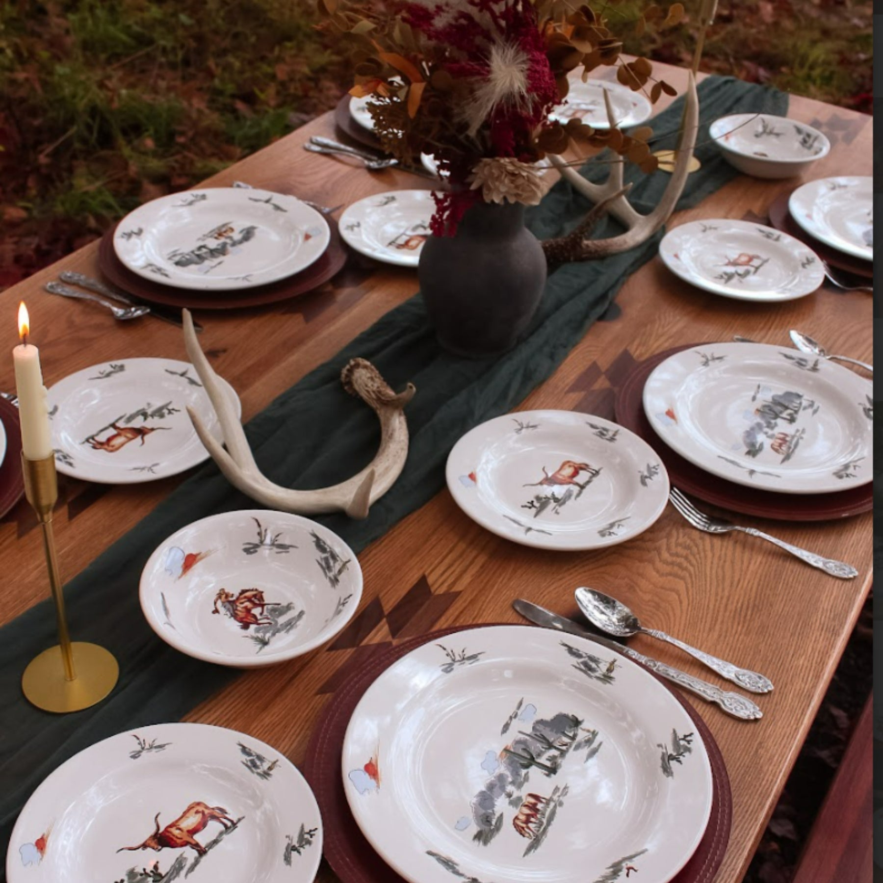Ranch Life 16 Piece Ceramic Dinnerware Set - Multicolor