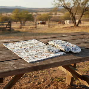 Ranch Life Tea Towel and Oven Mitt 3 Pc. Set