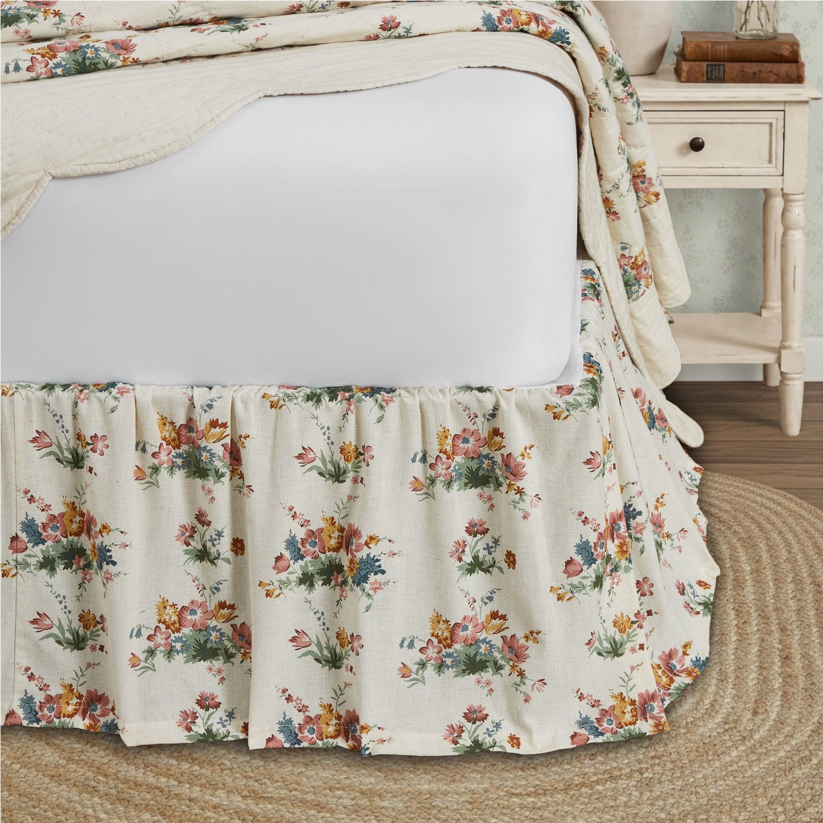 Rosehill Cottage Floral Print Bedskirt 16"