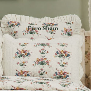 Rosehill Cottage Floral Print Ruffled Euro Sham