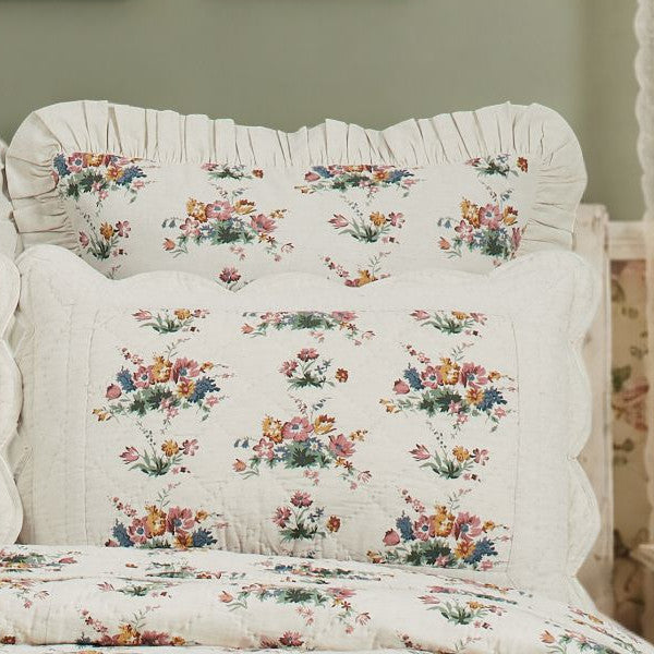 Rosehill Cottage Floral Print Ruffled Euro Sham
