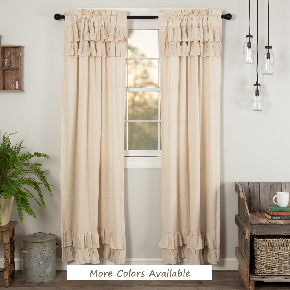 Simple Life Flax 84" Ruffled Panel Set
