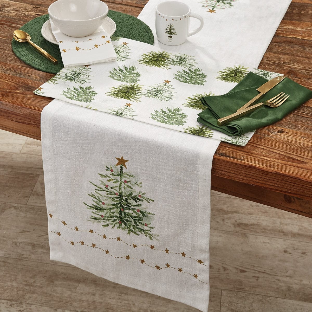 Rustic Christmas Watercolor Placemat Set of 4