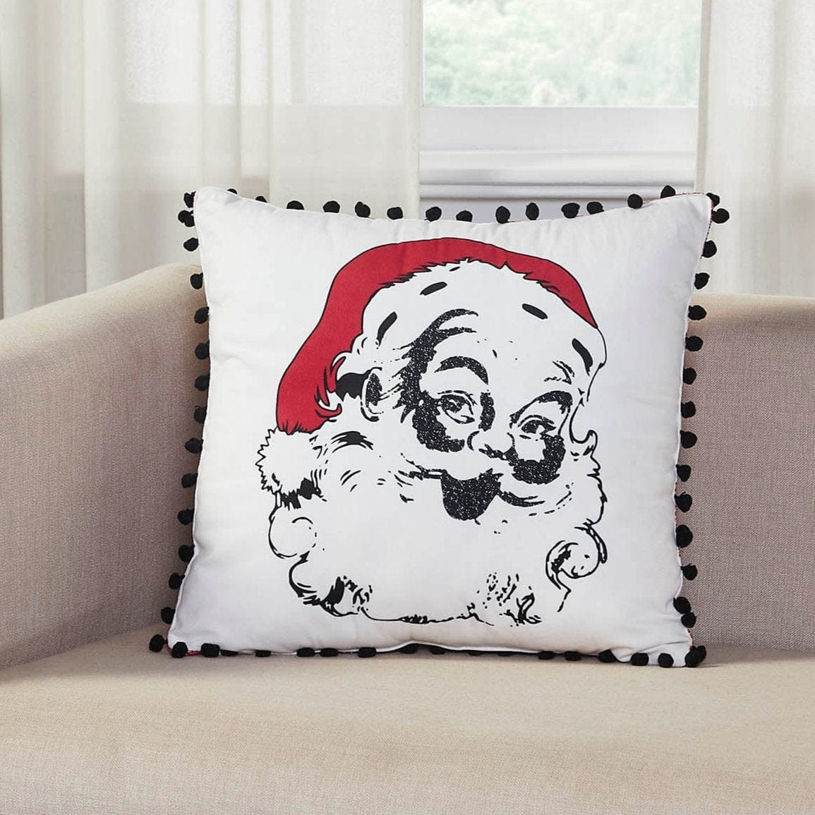 Annie Red Check Vintage Santa Pillow