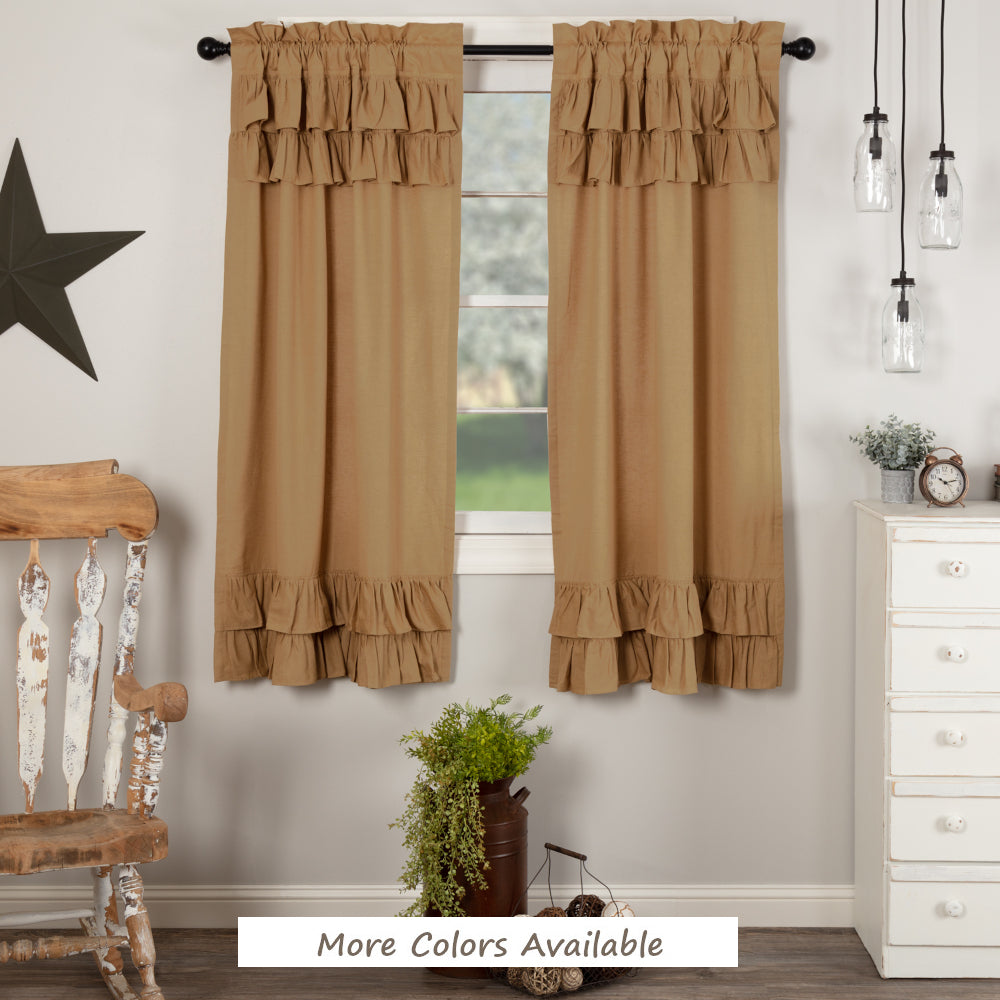Simple Life Flax 63" Ruffled Panel Set