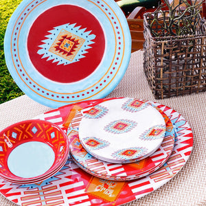Southwest Motif 14PC Melamine Dinnerware Set