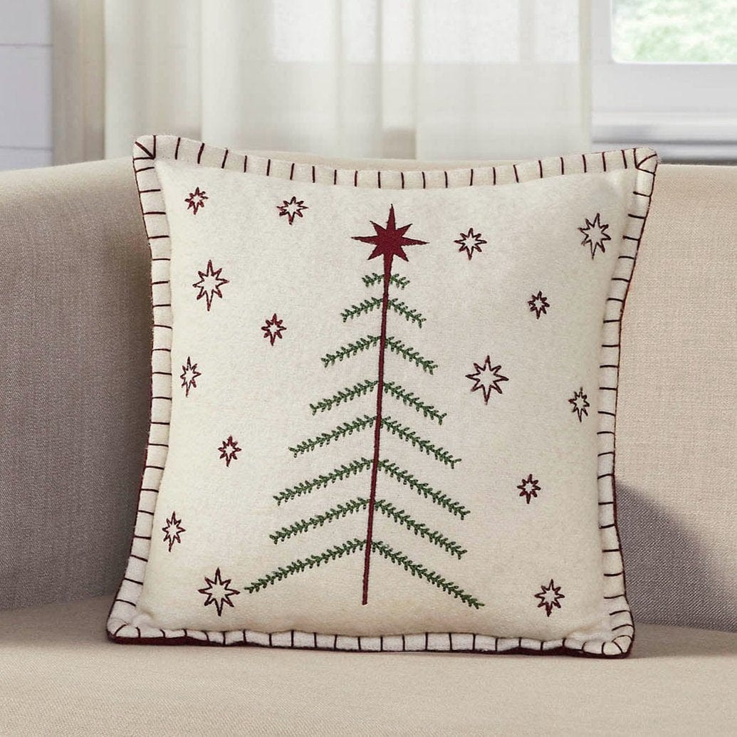 Star of Wonder Primitive Christmas Pillow