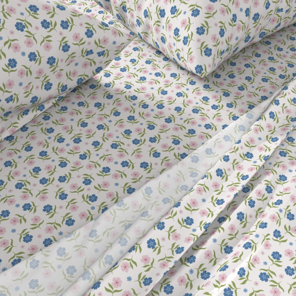 Tossed Flower Cotton Sheet Set