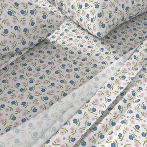 Tossed Flower Cotton Sheet Set