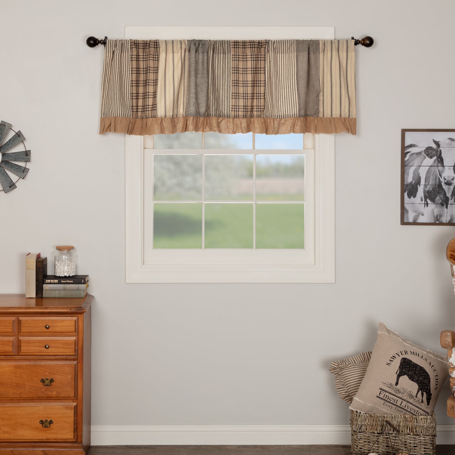 Country Style Curtains Retro Barn Country Linens   Valances Sawyer Mill 2048x 