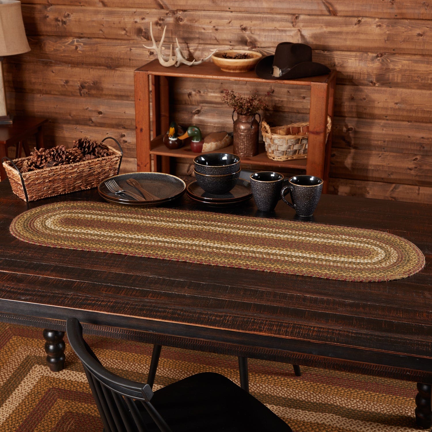 VHC Brands Tea Cabin Braided Jute Table Runner - Thumbnail 2