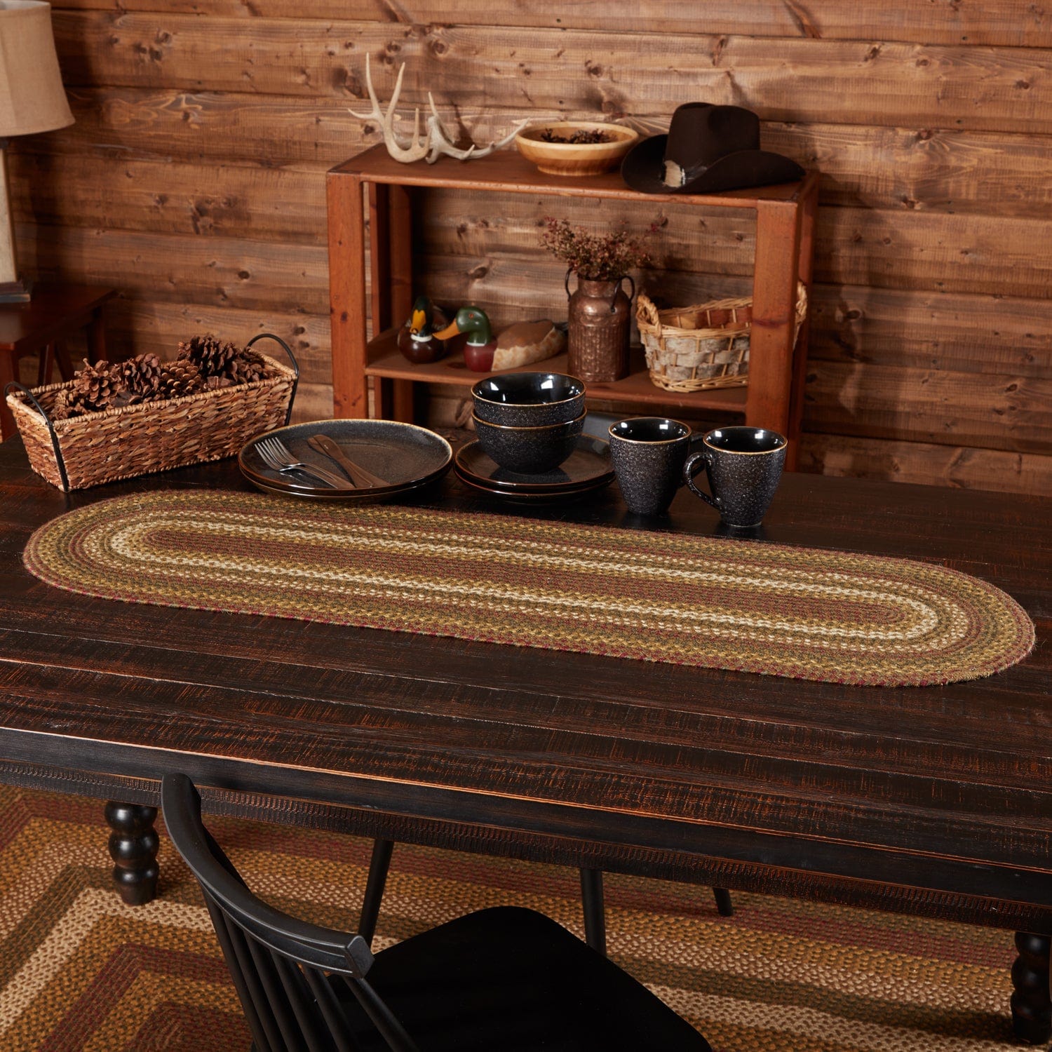 Tea Cabin Braided Jute Table Runner