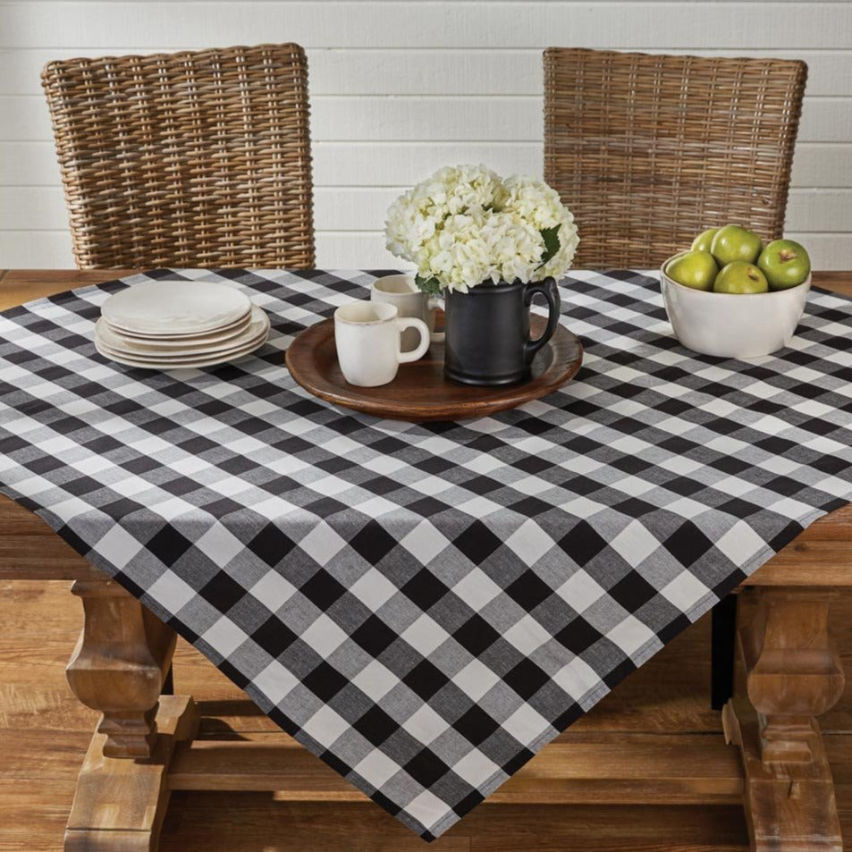 Wicklow Black Check Tablecloth