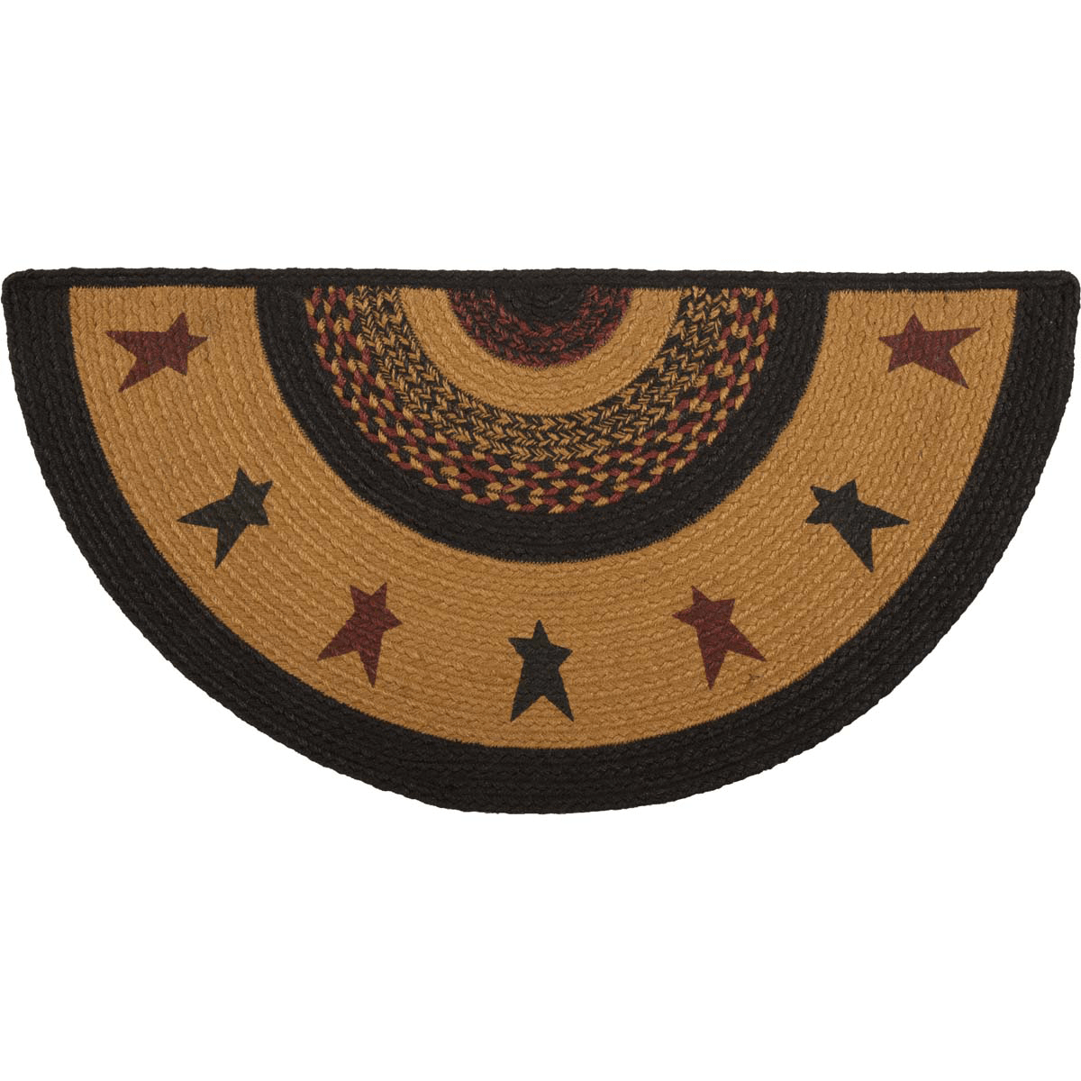 Half Circle Rustic Rugs Heritage Farms Half Circle Star Rug - Retro Barn Country Linens