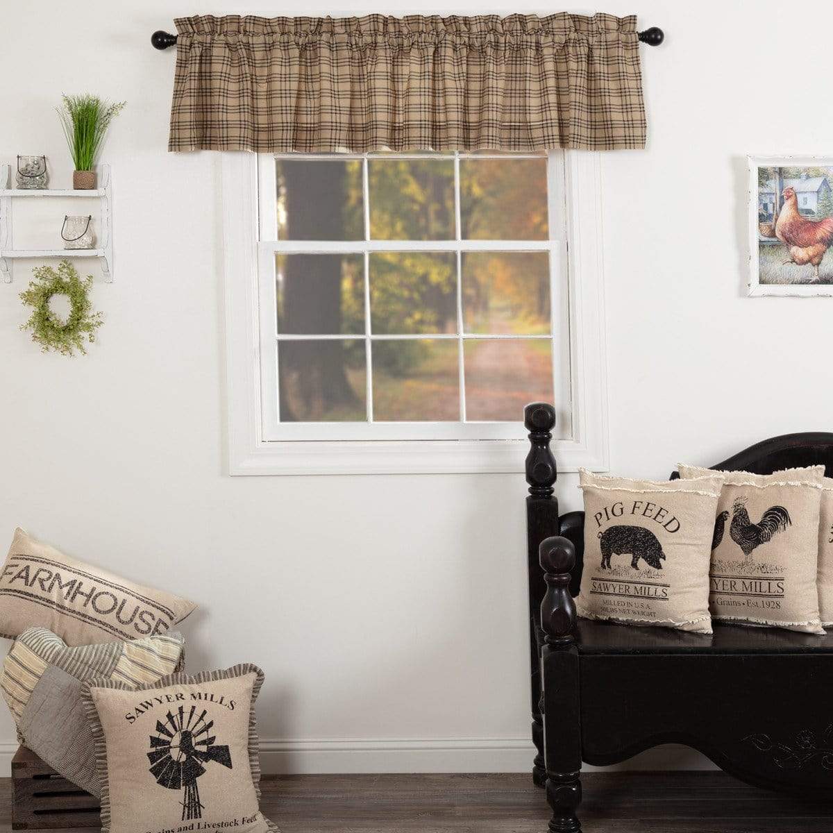 Sawyer Mill Charcoal Plaid Valance