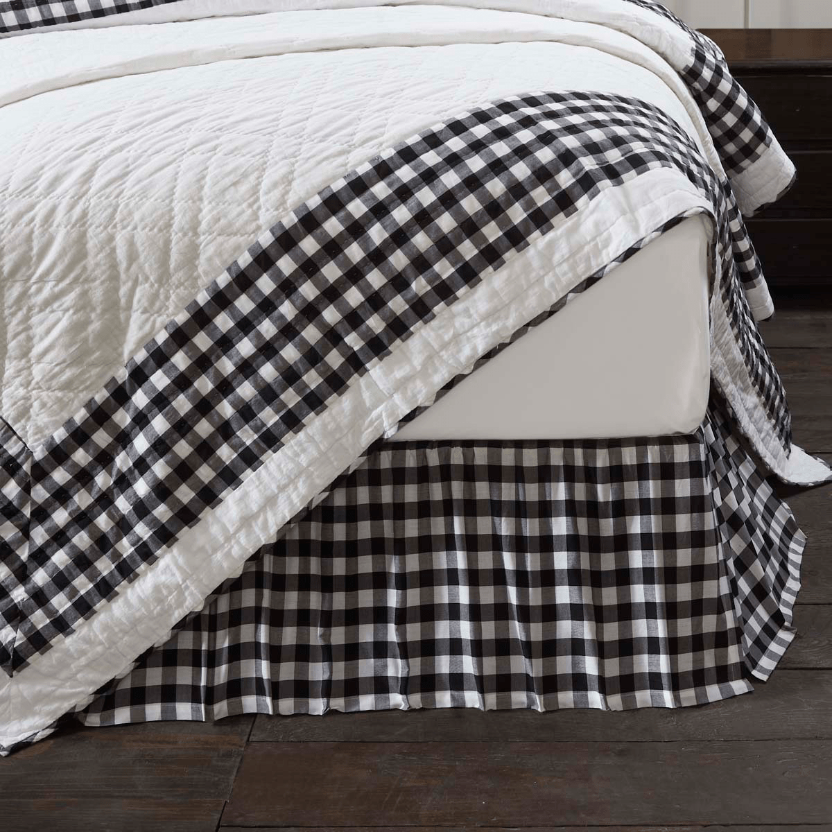 Annie Buffalo Check Bedskirt - Black