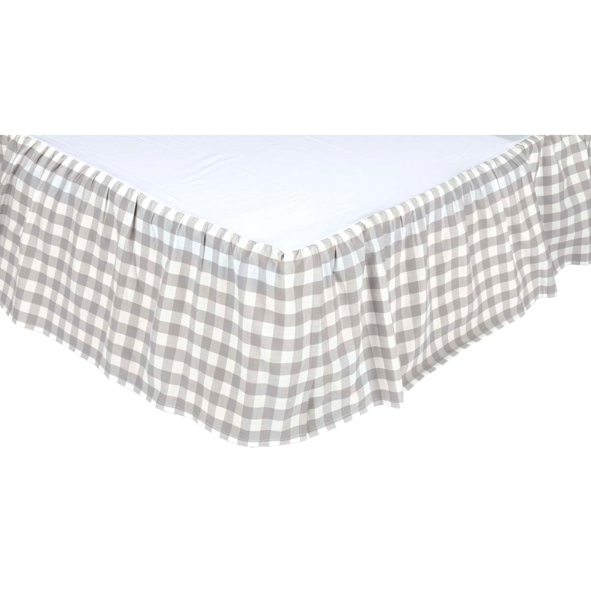 Annie Buffalo Check Bedskirt - Grey