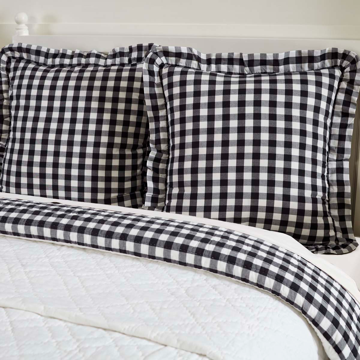 Annie Buffalo Check Euro Sham - Black