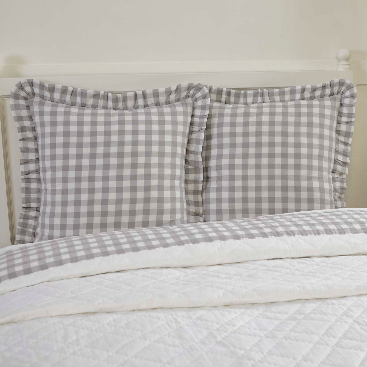 Annie Buffalo Check Euro Sham - Grey