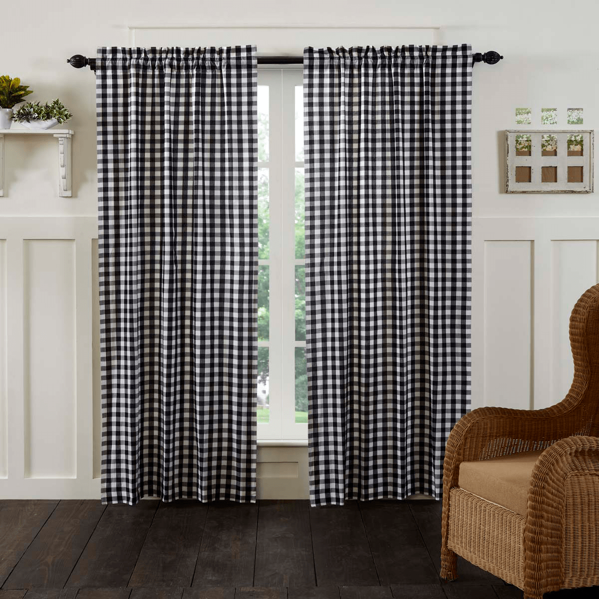 Annie Buffalo Check 84" Panel Set - Black