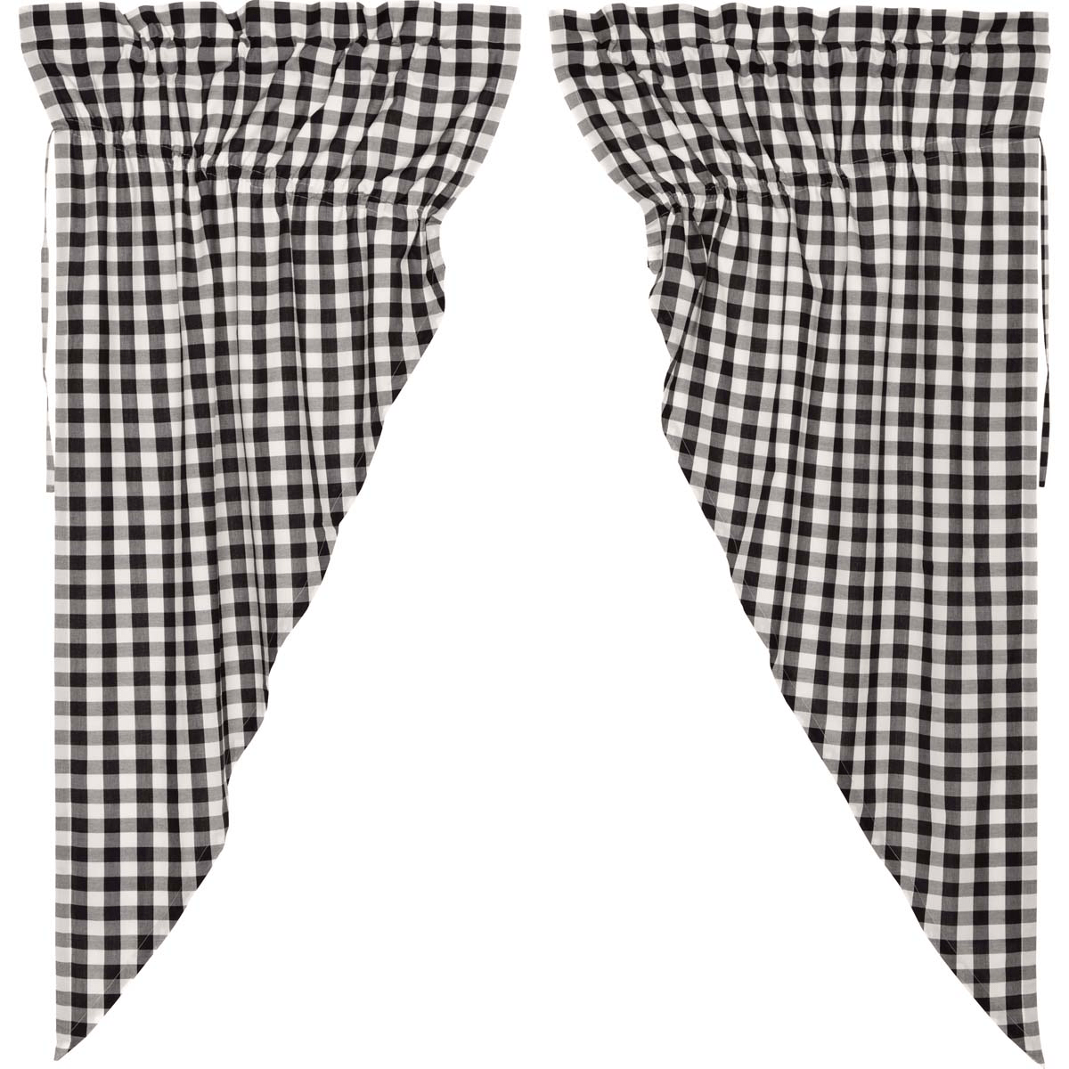 Annie Buffalo Check Prairie Curtain - Black