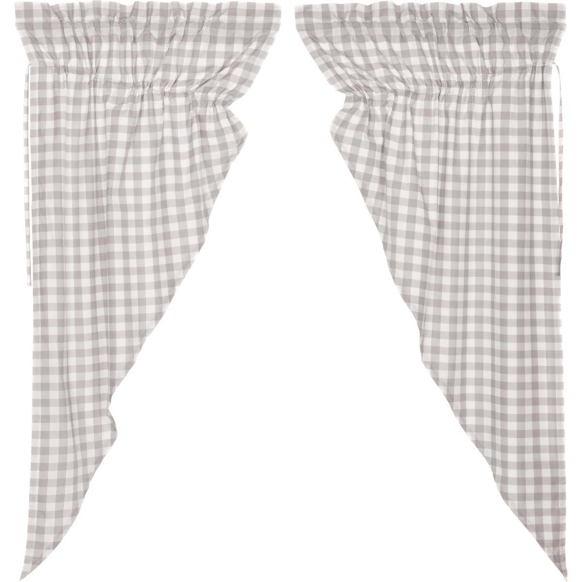 Annie Buffalo Check Prairie Curtain - Grey