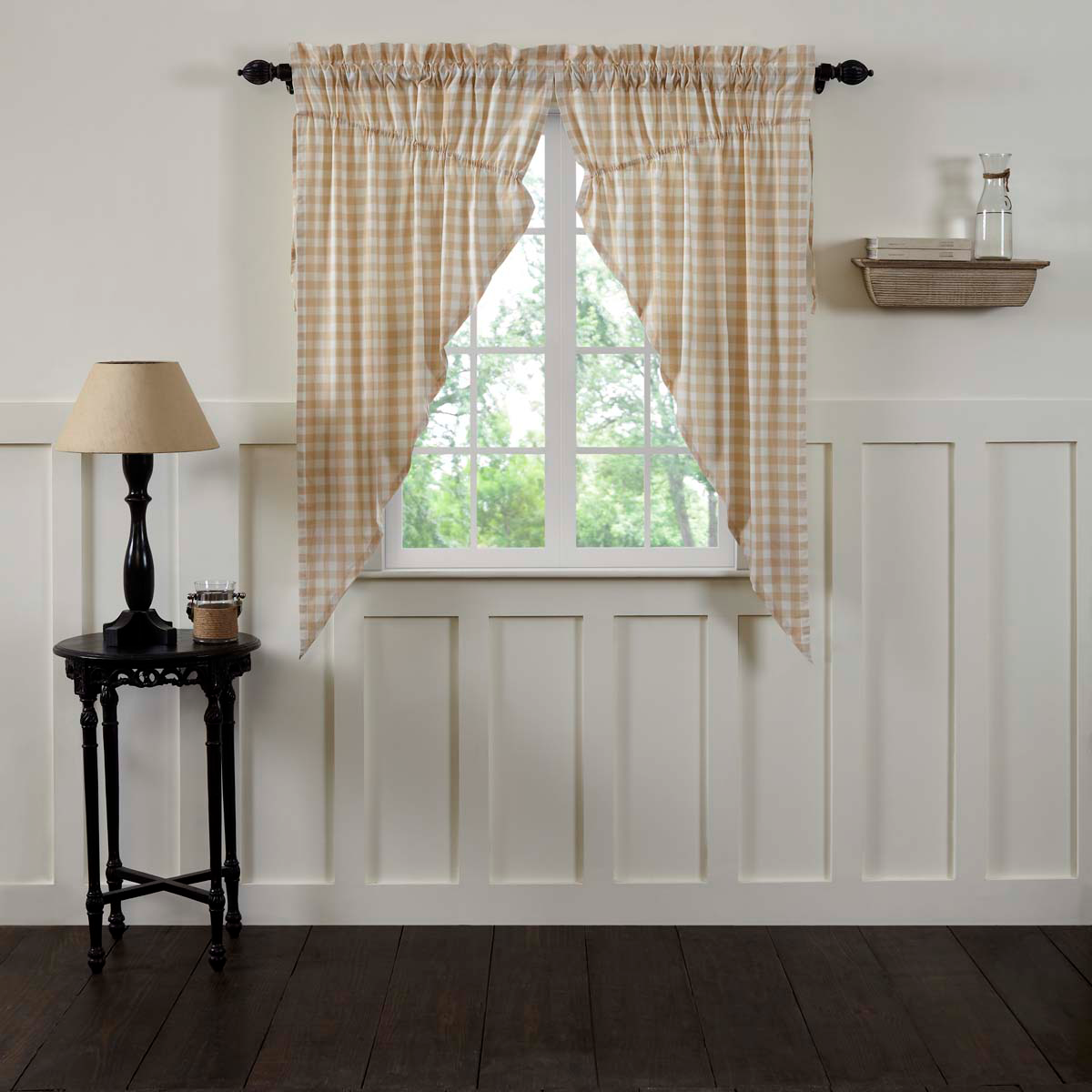 Annie Buffalo Check Prairie Curtain - Tan