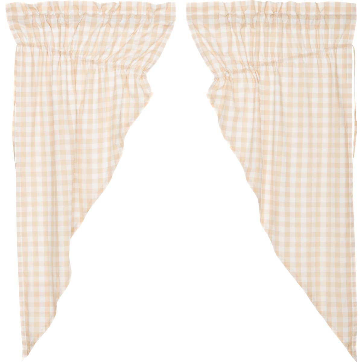 Annie Buffalo Check Prairie Curtain - Tan